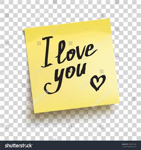 Yellow Sticky Note Text I Love Stock Vector 554001046 - Shutterstock