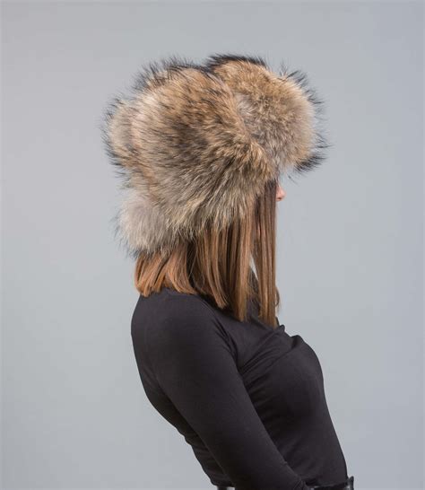 Beige Fur Trapper Hat 100 Real Fur Accessories Haute Acorn