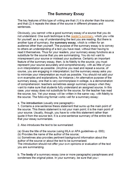 Maybe you would like to learn more about one of these? Summary Essay Example, How to Write a Summary Essay? ️ ...