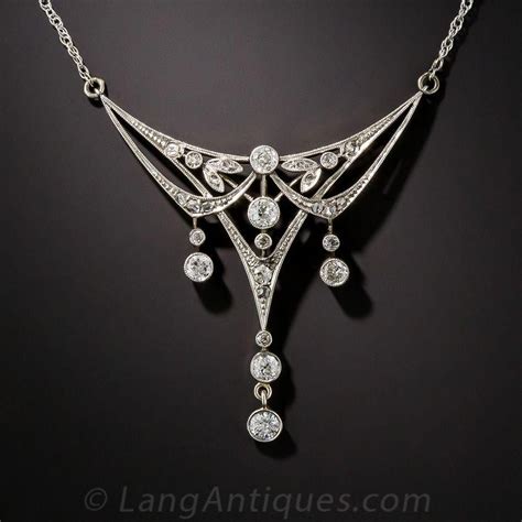 Edwardian Diamond Necklace Artfully And Delicately Hand Crafted In