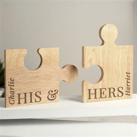 Personalised His And Hers Jigsaw Coasters Just The Right T Uk