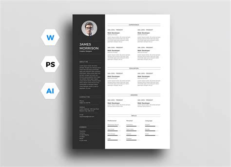 Free Minimal Cv Resume Template In Word Ai And Psd Good Resume