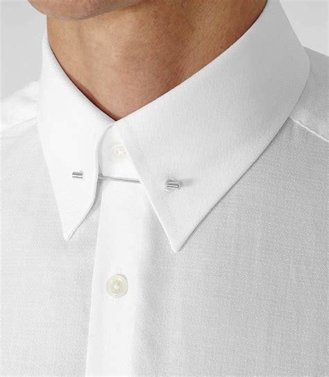 Lyst Reiss Hardcastle Slim Collar Bar Shirt In White For Men