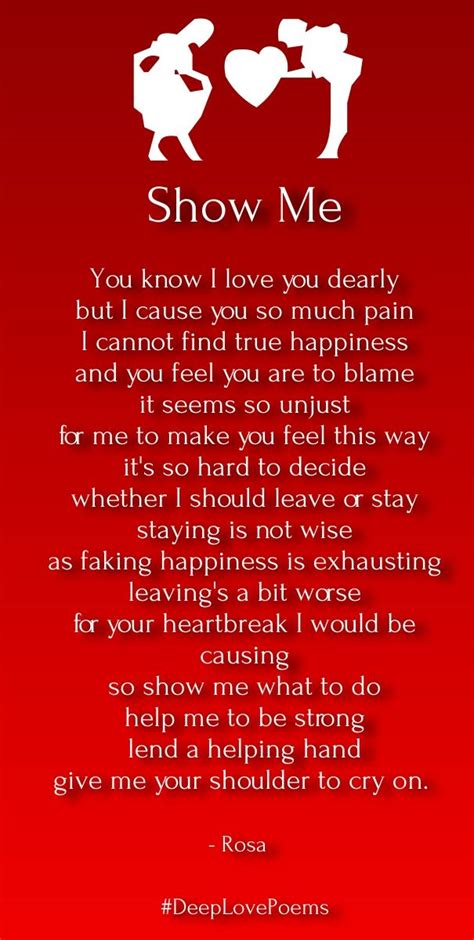 I was not a romantic person, but you have made me one, the person i'm now is just because of you. Deep Love Poems for Him - Very Heart Touching | Love poems ...