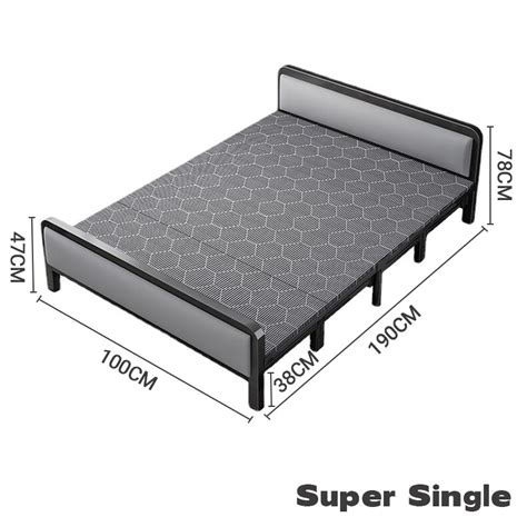 Foldable Bed Frame With Backrest Queensingle Katil Lipat With Mattress