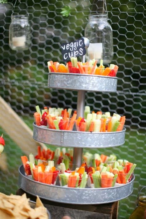 4 Fun And Easy Wedding Fruit And Veggie Trays Veggie Cups Reception