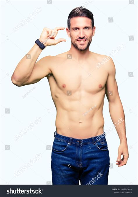 Handsome Shirtless Man Showing Nude Chest Shutterstock