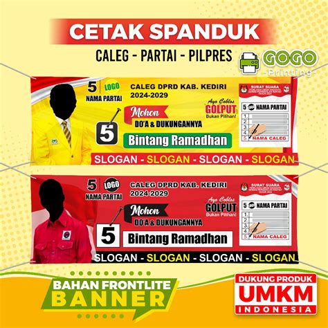 Jual Promo Cetak Spanduk Banner Baliho Mmt Caleg Partai Pemilu Shopee Indonesia