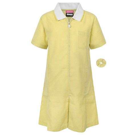 Yellow Gingham School Dress Size10 18 School Uniform 247