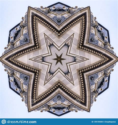 Fractal Star Made From Photo Of Utah State Capital Stock Illustration