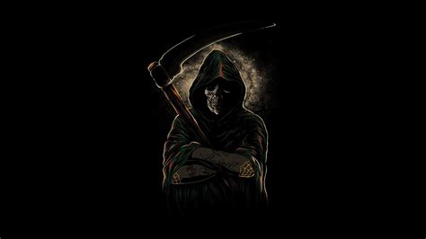 Reaper Holding Scythe Digital Wallpaper Skull Grim Reaper Artwork Hd