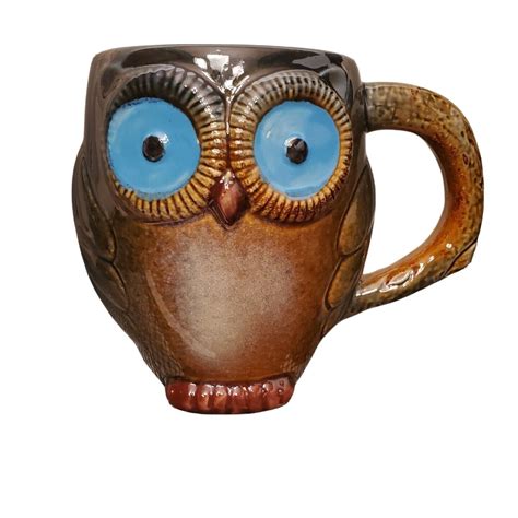 Gibson Home Blue Eye Owl Coffee Tea Display Mug Large EBay