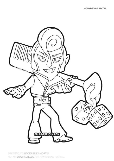 Rockabilly Mortis Brawl Stars Coloring Page Color For Fun