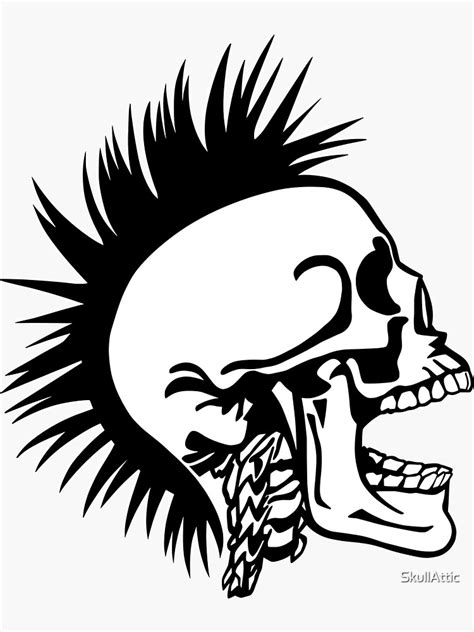Punk S Not Dead Punk Skull Sticker For Sale By Skullattic Redbubble