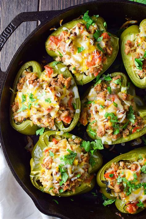 Trusted ground turkey recipes, plus tips for cooking with this lean meat. Ground Turkey Stuffed Peppers Recipe | Kitchen Swagger