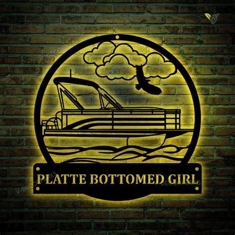 Personalized Pontoon Boat Metal Sign With Led Lights Art Custom