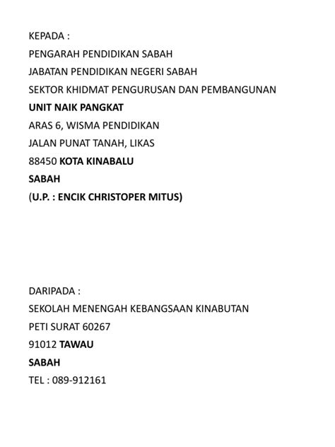 Ibu pejabat jabatan pertanian, aras 5 timbalan pengarah (bahagian operasi & latihan) en. Alamat Jabatan Pendidikan Negeri Sabah Sektor Pengurusan ...