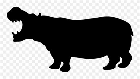 Download Free Animal Silhouettes Clipart Image Hippo Silhouette Png