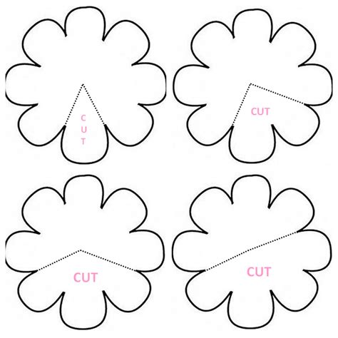 Large Flower Petals Anyone Can Craft 5 Petal Flower Template Free
