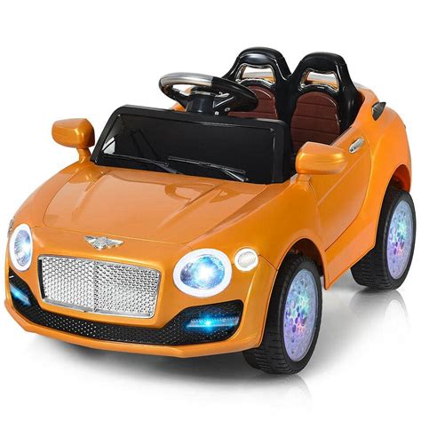 Costway 6 Volt Gold Electric Kids Ride On Car Battery Power Rc Remote