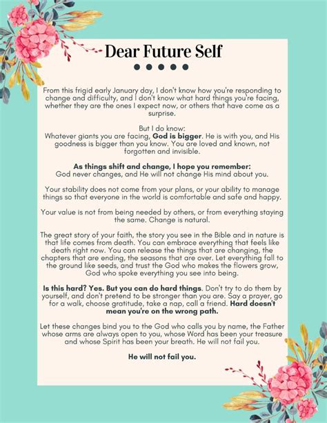 Knowing This Year Will Bring Lots Of Change I Wrote A Letter To My Future Self Print The PDF