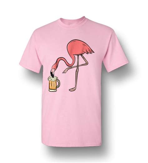 Flamingo Drinking Beer Pink Flamingo Men Short Sleeve T Shirt