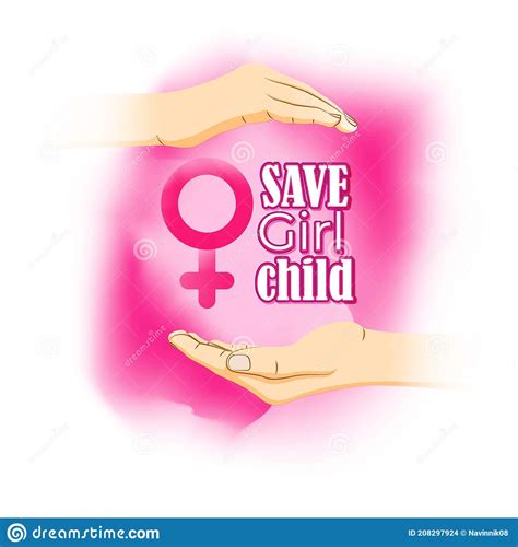 Vector Illustration Concept Of Save Girl Child Poster Stock Vector