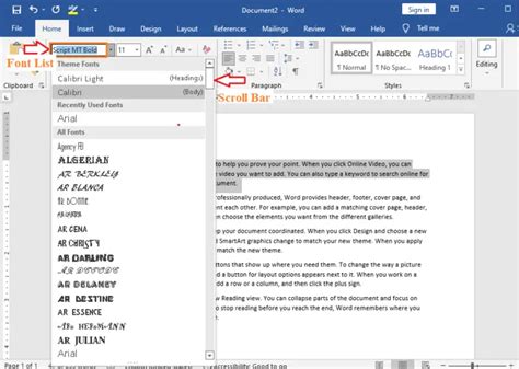 How To Change Font Style In Microsoft Word