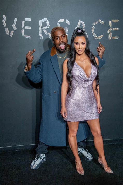 Kanye West And Kim Kardashian At The Versace Fashion Show Tom Lorenzo