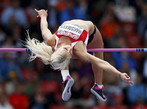 Jana Maksimava Of Belarus Competes In The High Jump Event Of Women S