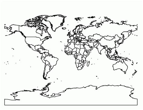 Printable Blank World Map Coloring Page Coloring Home