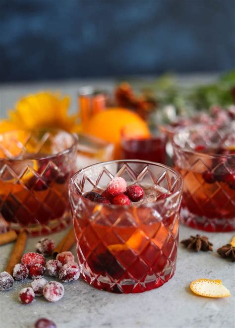 Spiced Cranberry Old Fashioned With Sugared Cranberries Recipe