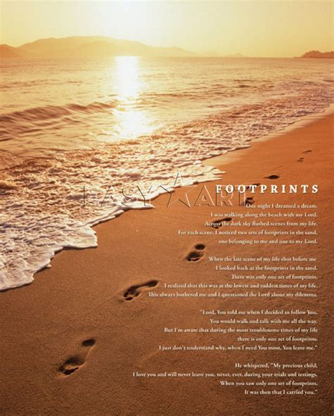 Pix For Footprints In The Sand Poem Printable Version Footprints In