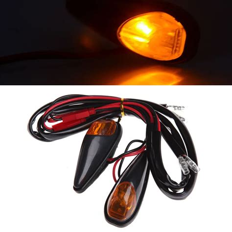 2x 5W Motorcycle Turn Signals Mini Blinker Amber Indicator Lights Lamp