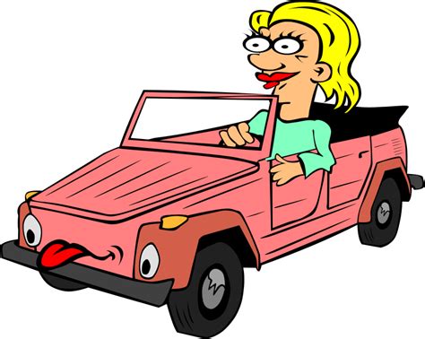 Free Clipart Girl Driving Car Cartoon Geraldg