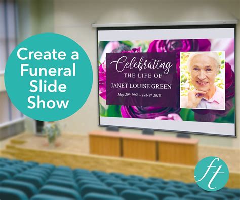 Funeral Slide Show Template Purple Peonies Funeral Templates
