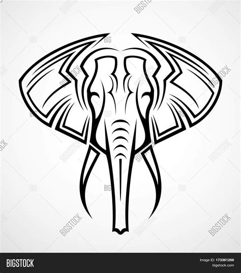 Tribal Elephant Tattoo Head