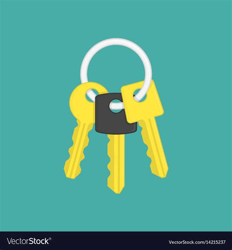 Keys On Key Ring Royalty Free Vector Image Vectorstock