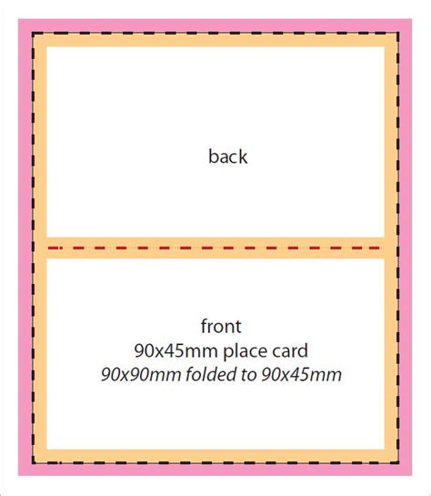 Tent Name Card Template Word