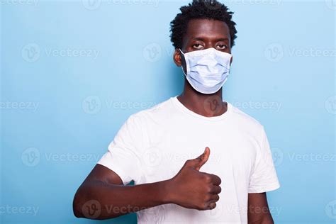 African American Man Showing Thumbs Up Sign With Hand 4432189 Stock