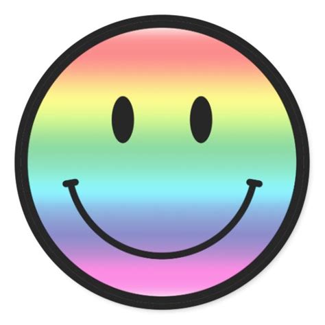 Rainbow Smiley Stickers Zazzle