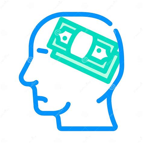 Man Thinking About Money Color Icon Vector Illustration Stock Vector