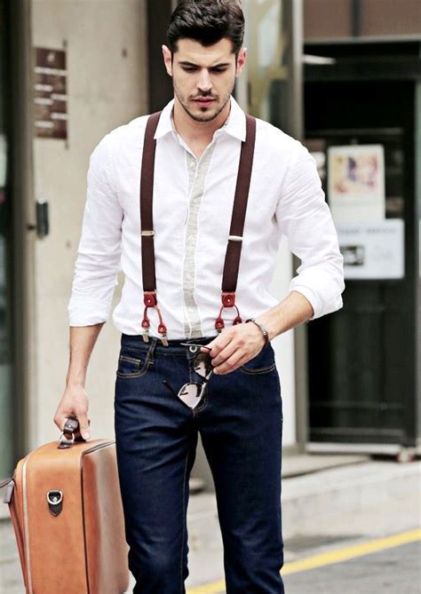 Lets Risk It How To Wear Suspenders Mens Fashion Casual Mens Outfits