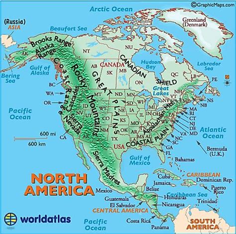 Landforms Of North America Mountain Ranges Of North America United