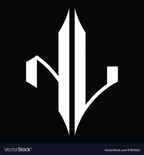 Nl Logo Monogram With Diamond Shape Design Vector Image