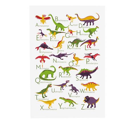 Dinosaurs Alphabet Poster From A To Z Big Poster 13x19 Inches Etsy