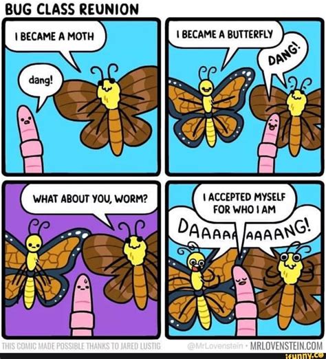 A Comic Strip With Two Butterflies And One Saying Bug Class Reunion I