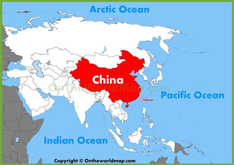 China Location On World Map
