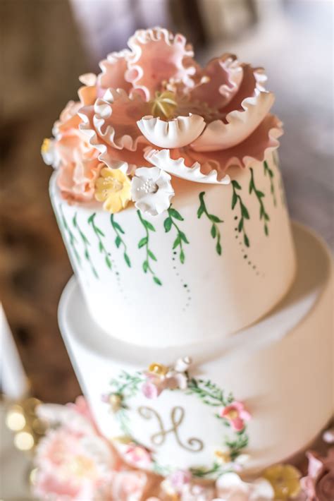 Peach And Pink Pastel Floral Wedding Cake By Who Made The
