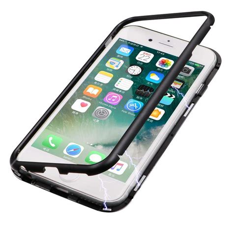 Magnetic Adsorption Case For Iphone 7 Plus 9h Tempered Glass Magnet